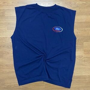 Vintage NASCAR Ford Racing Navy Blue Sleeveless Shirt